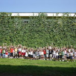 写真4　横幅18ｍ、高さ10ｍの巨大な緑のカーテンを育てた子供たち